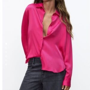 Zara satin effect Women's Blouse size Large